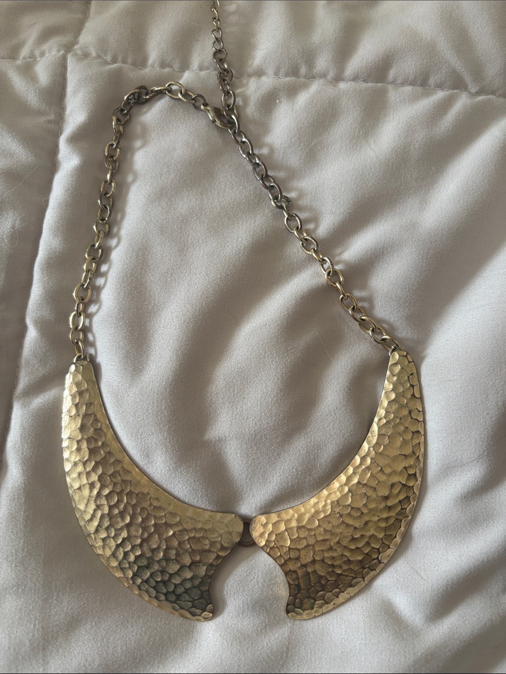 Hammered Gold Collar Necklace - Women Jewelry